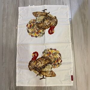Double Thanksgiving Turkey Cotton Flour Sack Kitchen Hand Towel